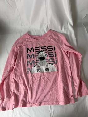 Messi Collection Pink Long Sleeve Graphic T-Shirt